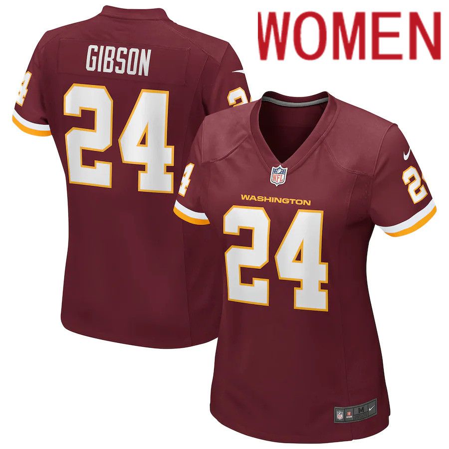 Cheap Women Washington Redskins 24 Antonio Gibson Nike Burgundy Game Player NFL Jersey